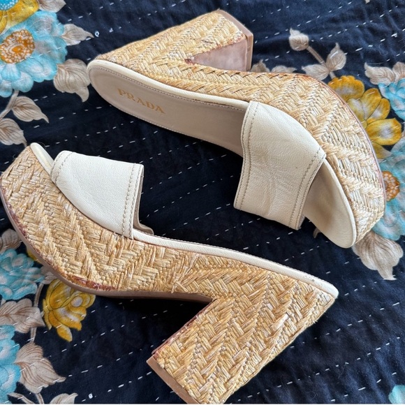 Prada Wedge Platform Slide Sandals - Picture 2 of 7